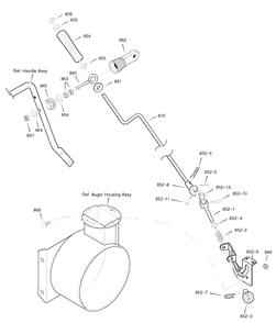 Chute Rod Diagram and Parts List for 6271100X83 (1695374)(2007) Briggs and Stratton Snow Blower